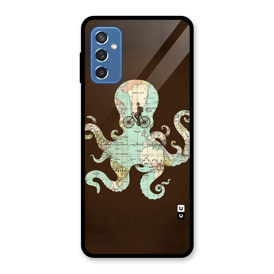 Travel Octopus Glass Back Case for Galaxy M52 5G