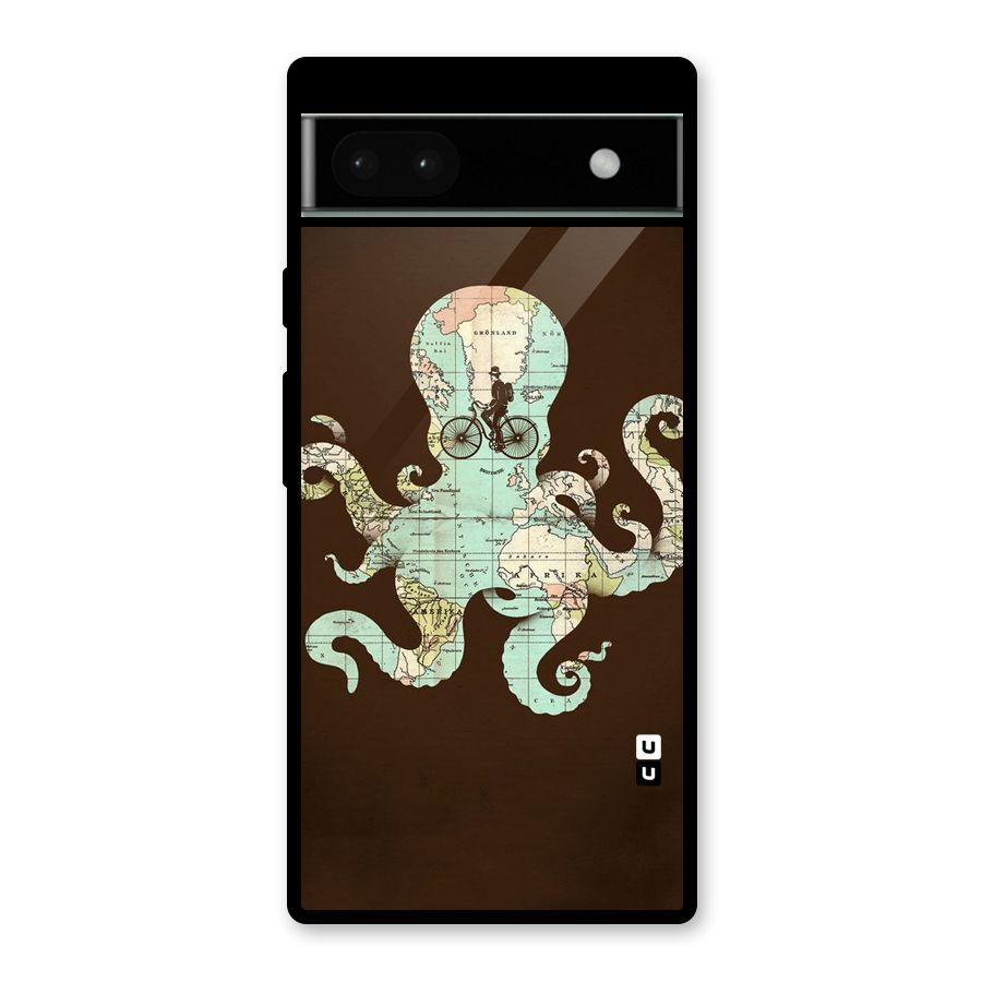 Travel Octopus Glass Back Case for Google Pixel 6a