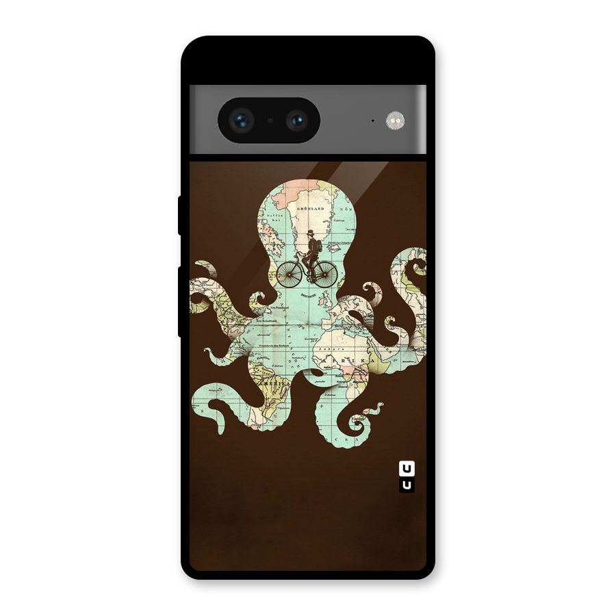 Travel Octopus Glass Back Case for Google Pixel 7