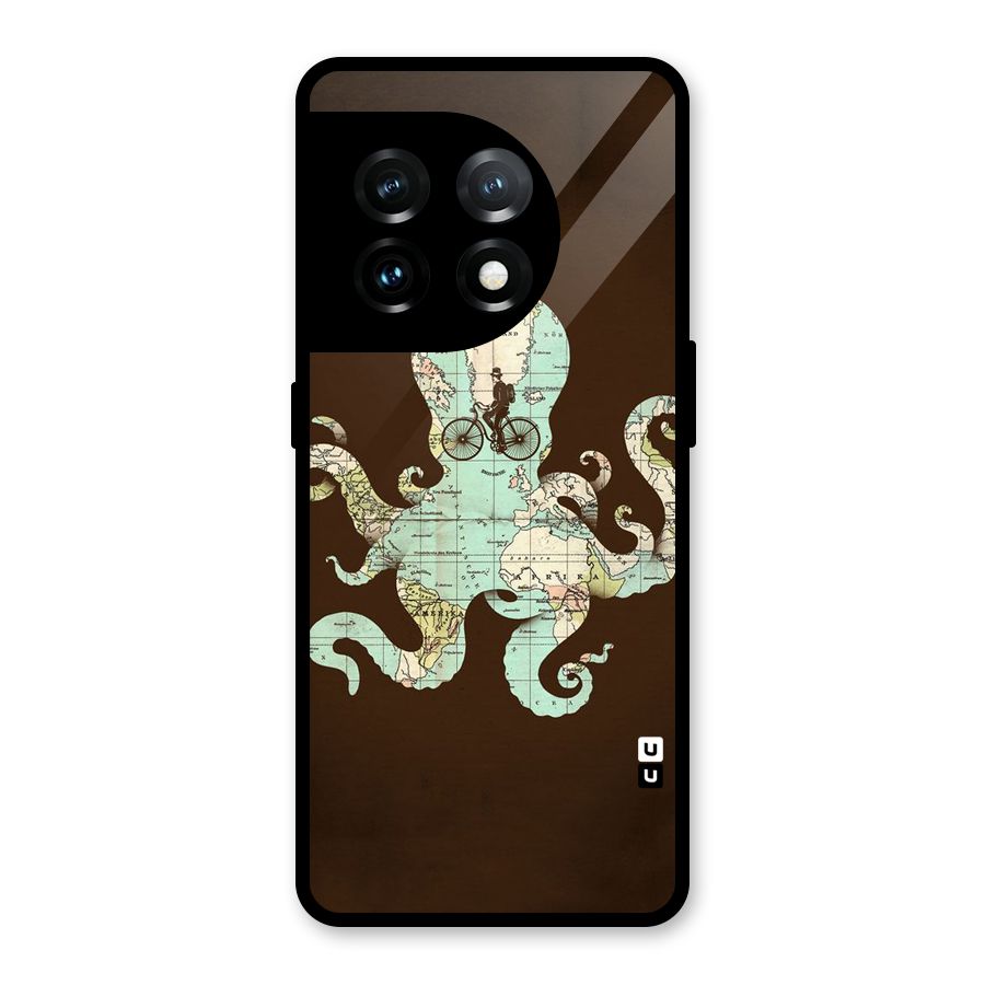 Travel Octopus Glass Back Case for OnePlus 11