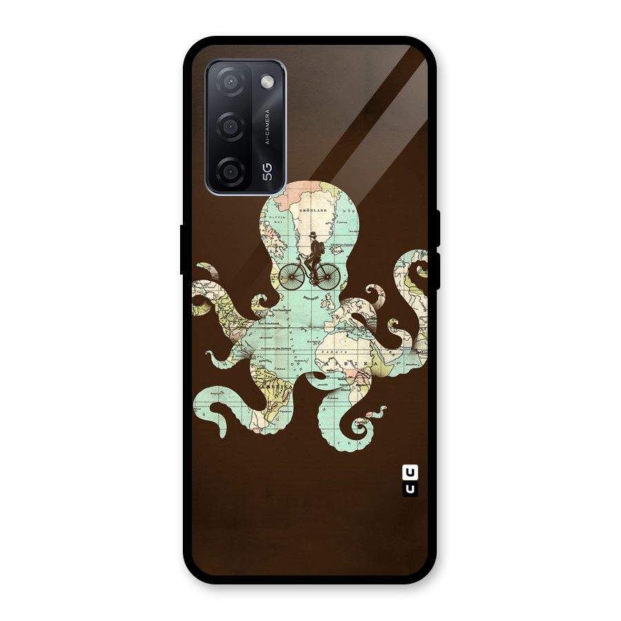 Travel Octopus Glass Back Case for Oppo A53s 5G