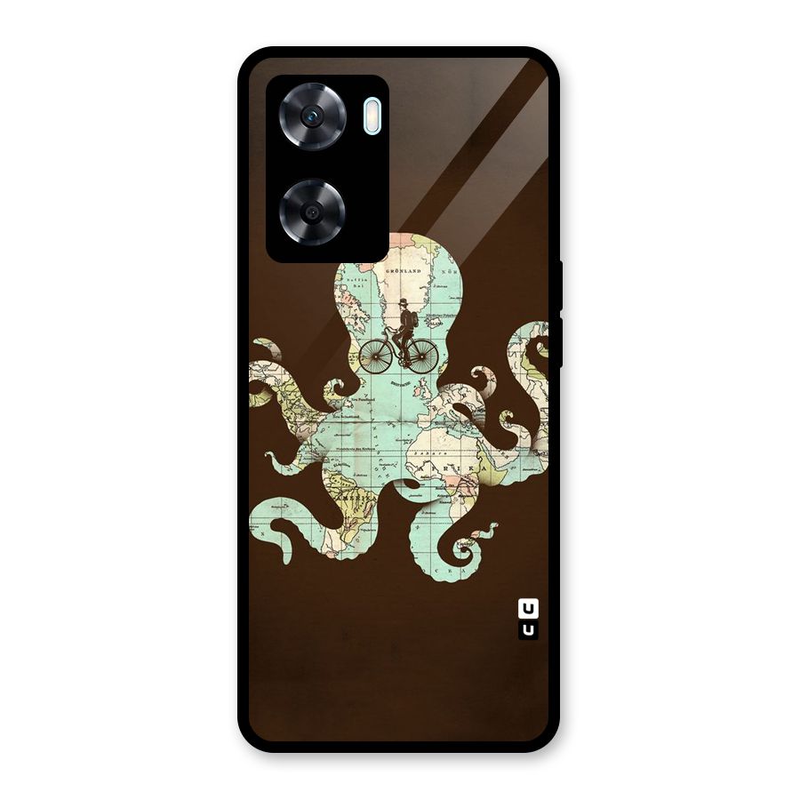 Travel Octopus Glass Back Case for Oppo A77