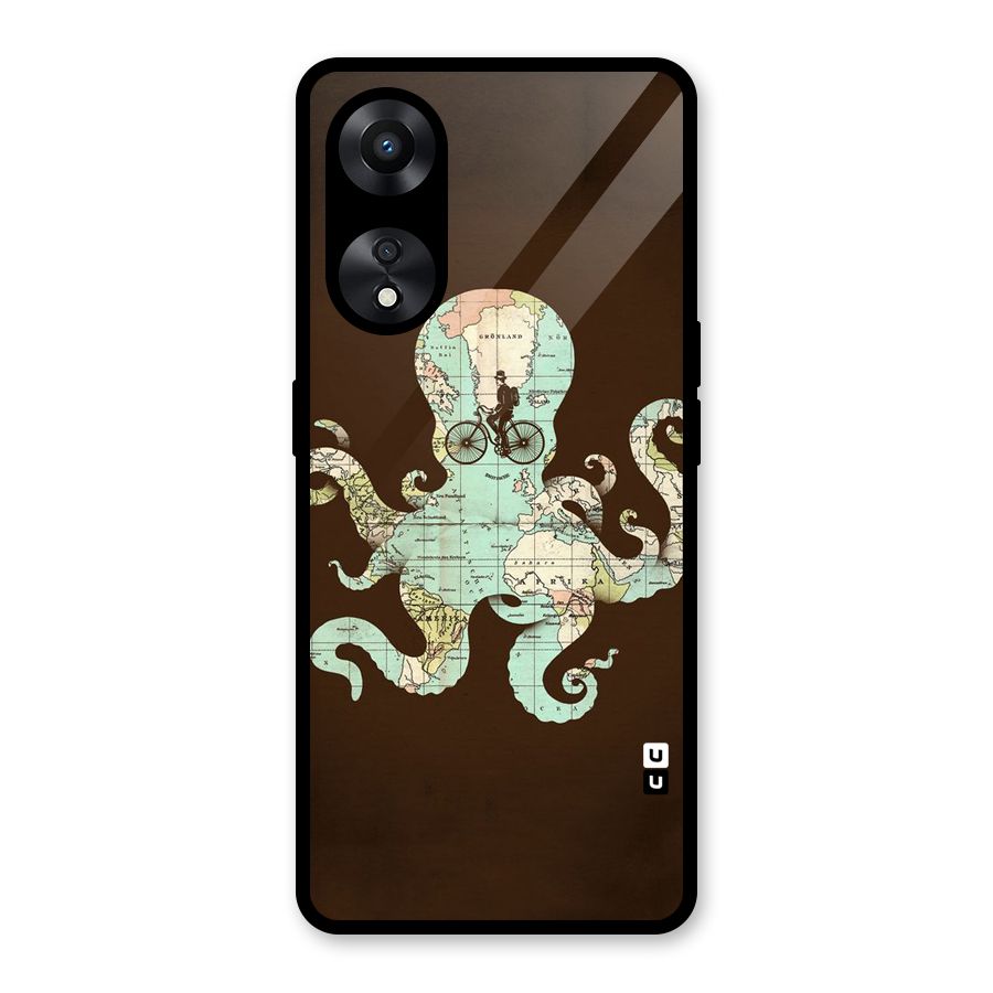 Travel Octopus Glass Back Case for Oppo A78