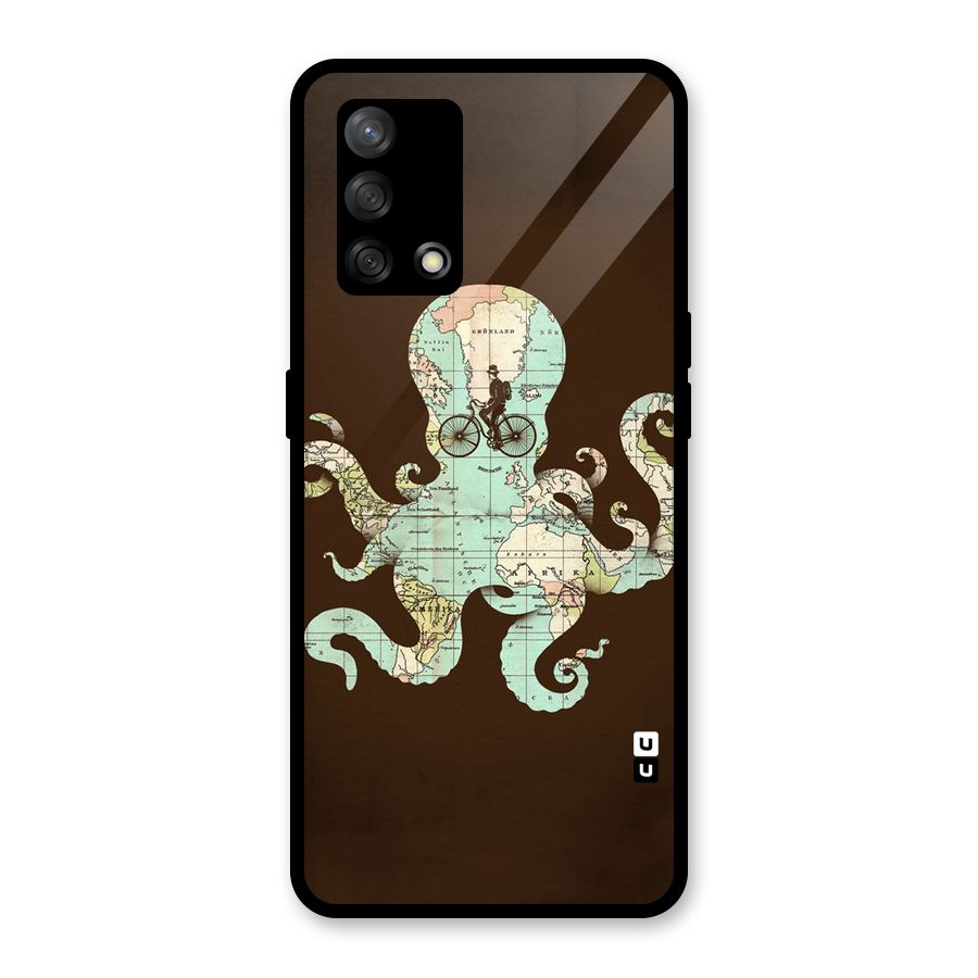 Travel Octopus Glass Back Case for Oppo F19
