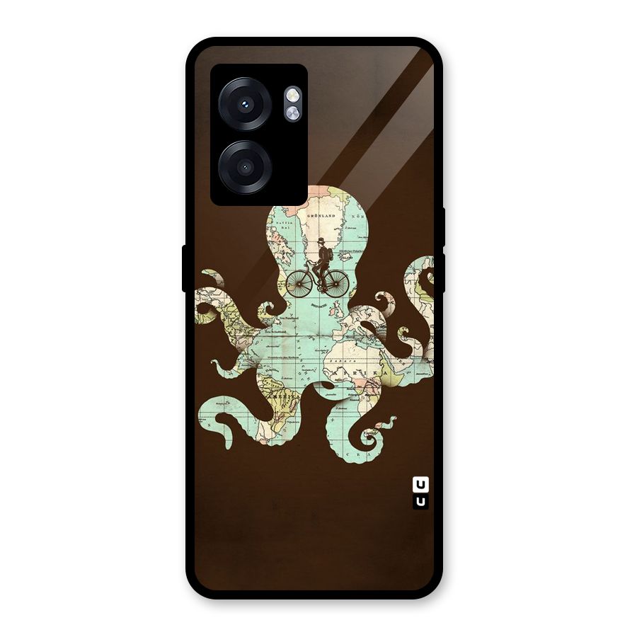 Travel Octopus Glass Back Case for Oppo K10 (5G)