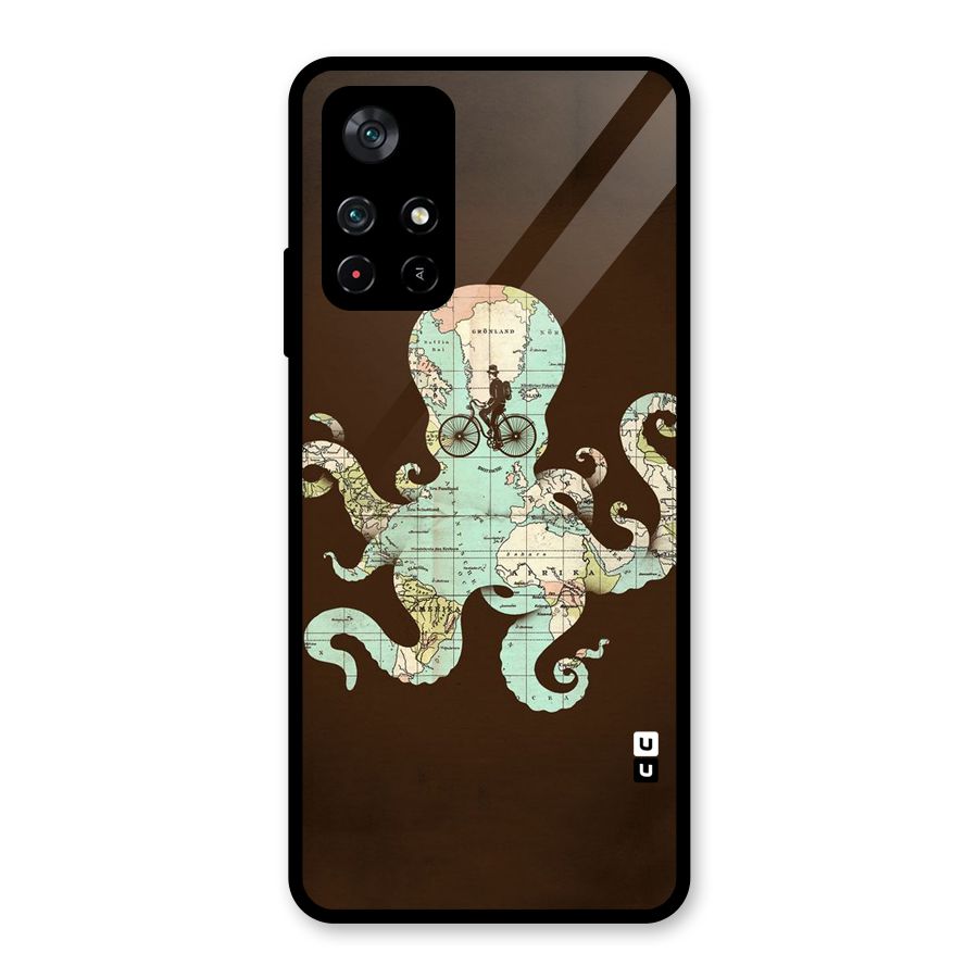 Travel Octopus Glass Back Case for Poco M4 Pro 5G