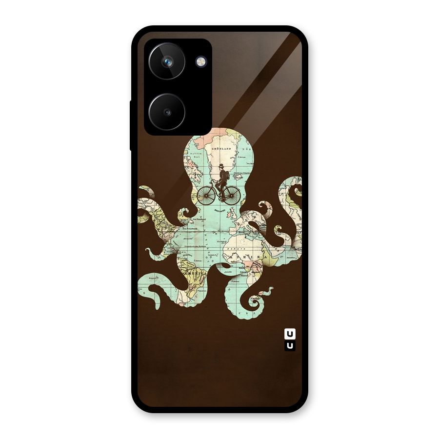 Travel Octopus Glass Back Case for Realme 10