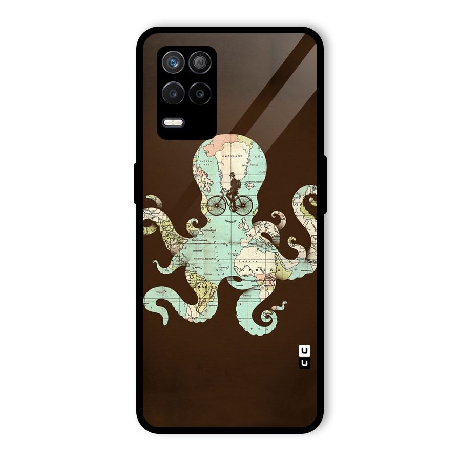 Travel Octopus Glass Back Case for Realme 8 5G