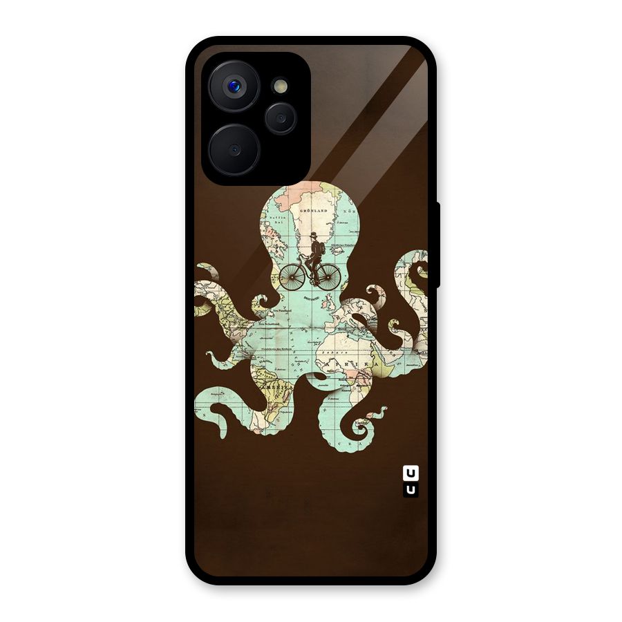 Travel Octopus Glass Back Case for Realme 9i 5G