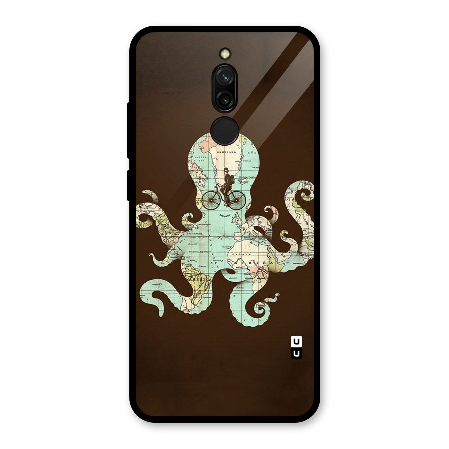 Travel Octopus Glass Back Case for Redmi 8