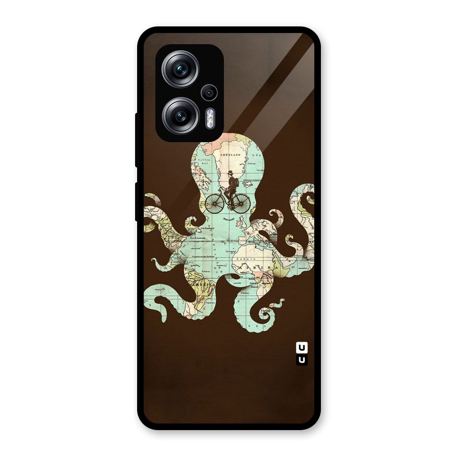 Travel Octopus Glass Back Case for Redmi K50i