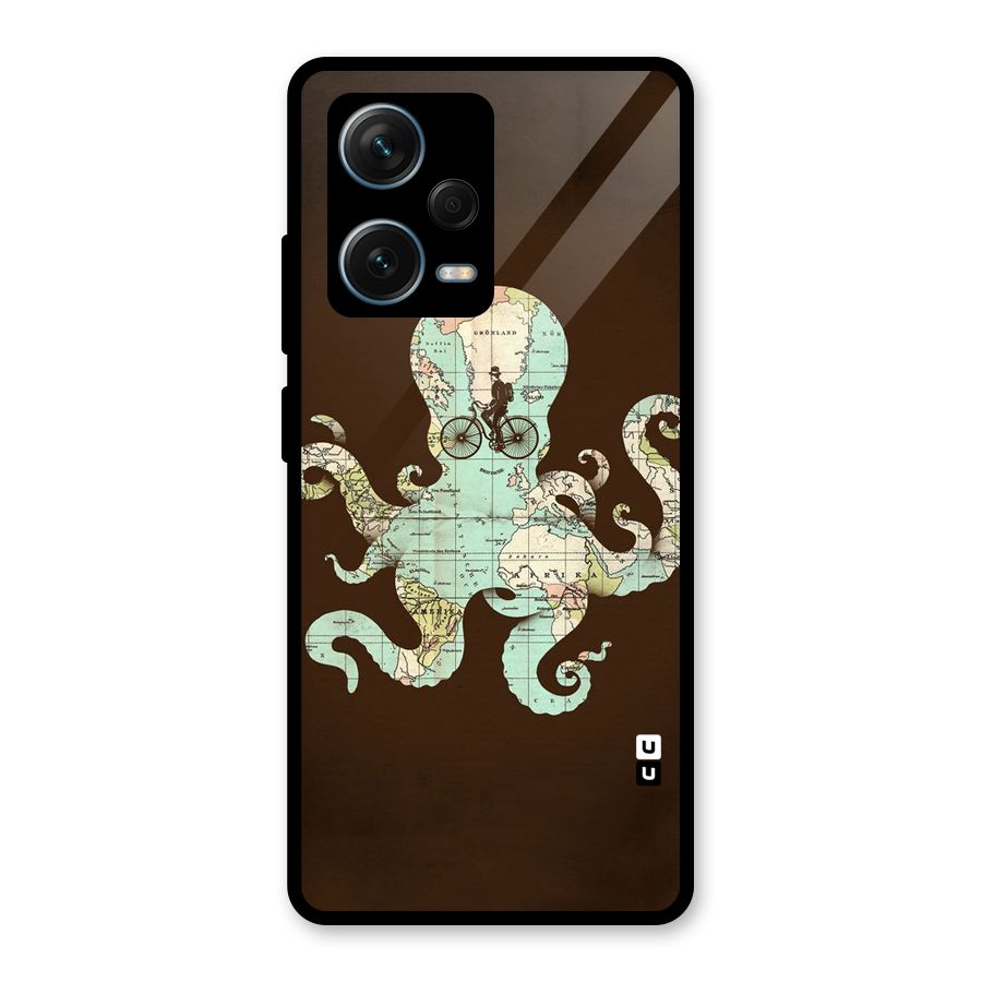 Travel Octopus Glass Back Case for Redmi Note 12 Pro Plus 5G