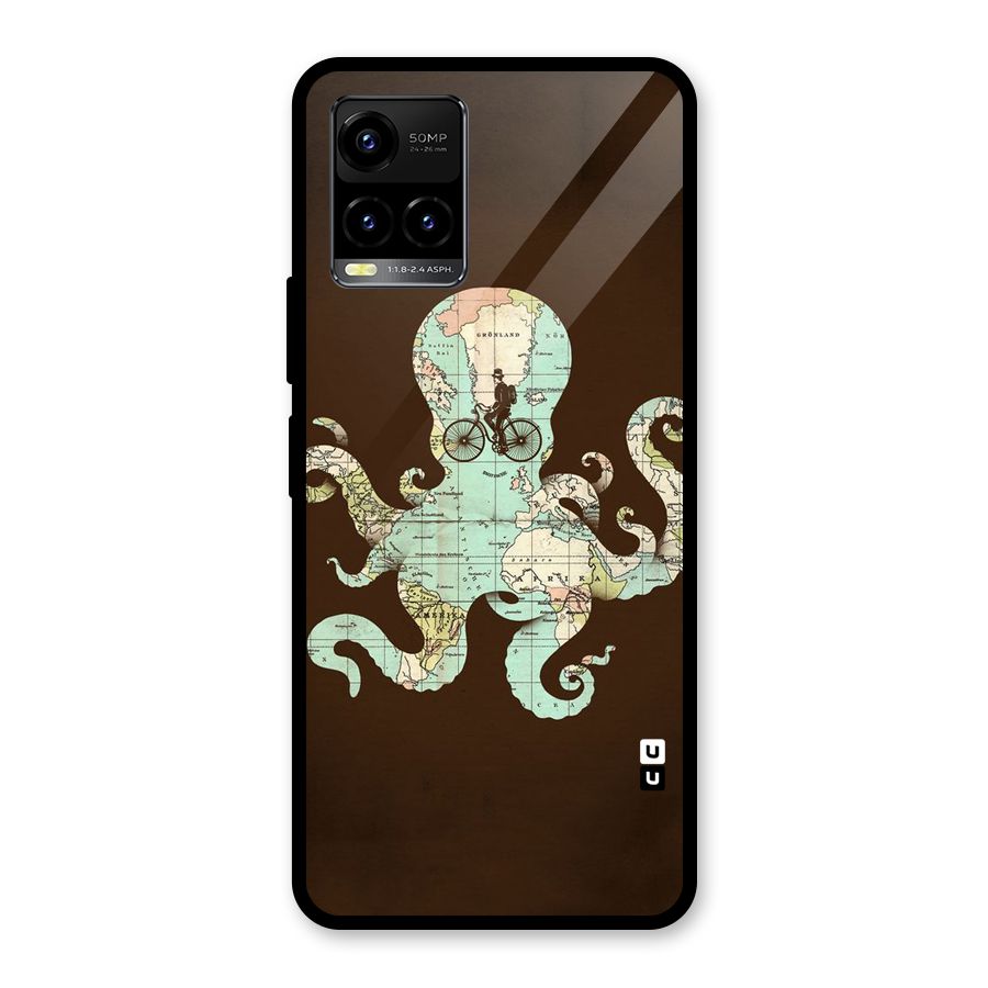 Travel Octopus Glass Back Case for Vivo Y21A