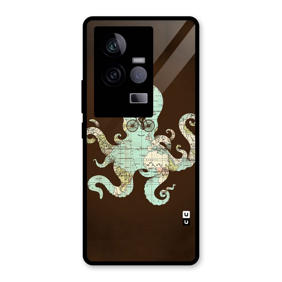 Travel Octopus Glass Back Case for Vivo iQOO 11 5G