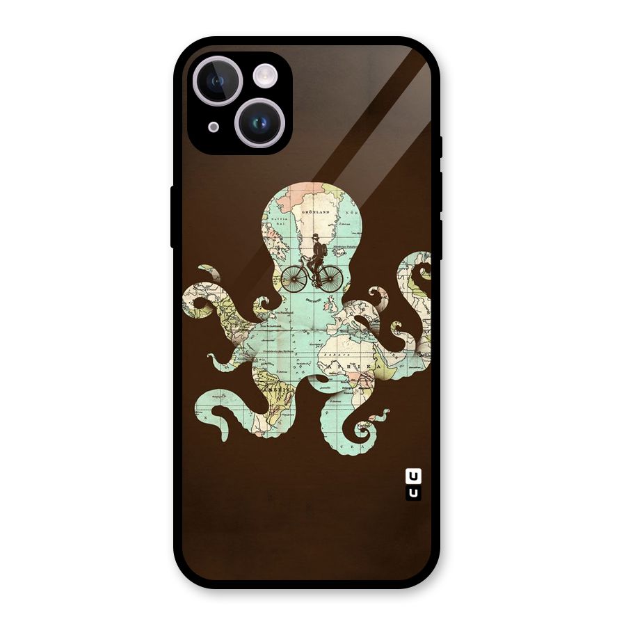 Travel Octopus Glass Back Case for iPhone 14 Plus