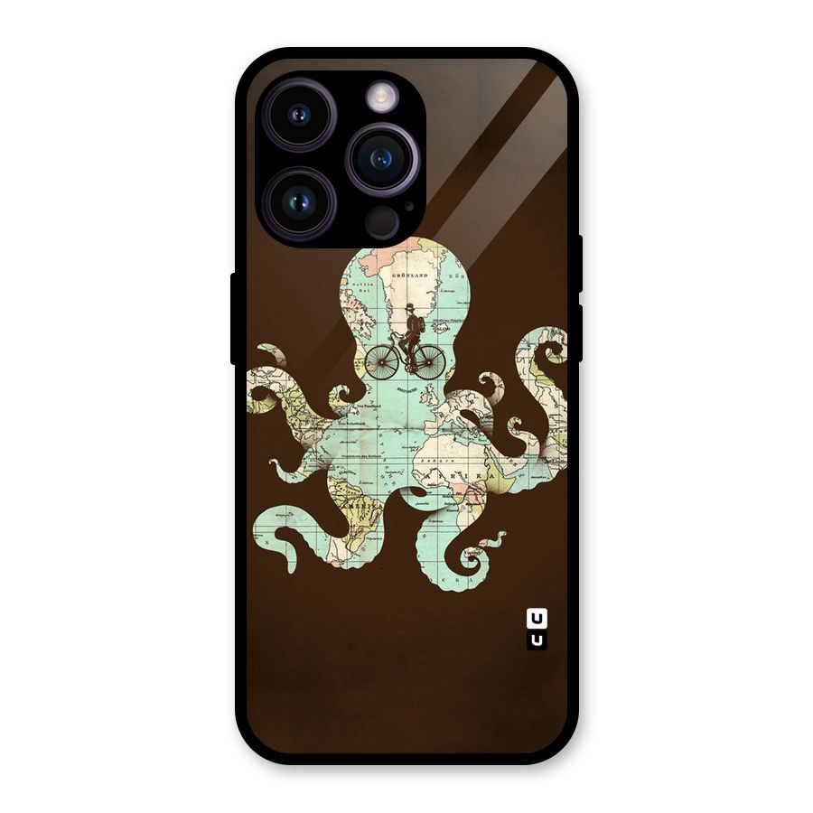 Travel Octopus Glass Back Case for iPhone 14 Pro Max