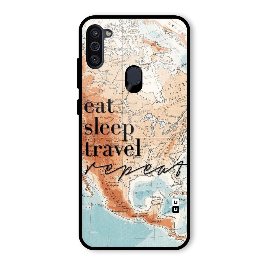 Travel Repeat Glass Back Case for Galaxy M11