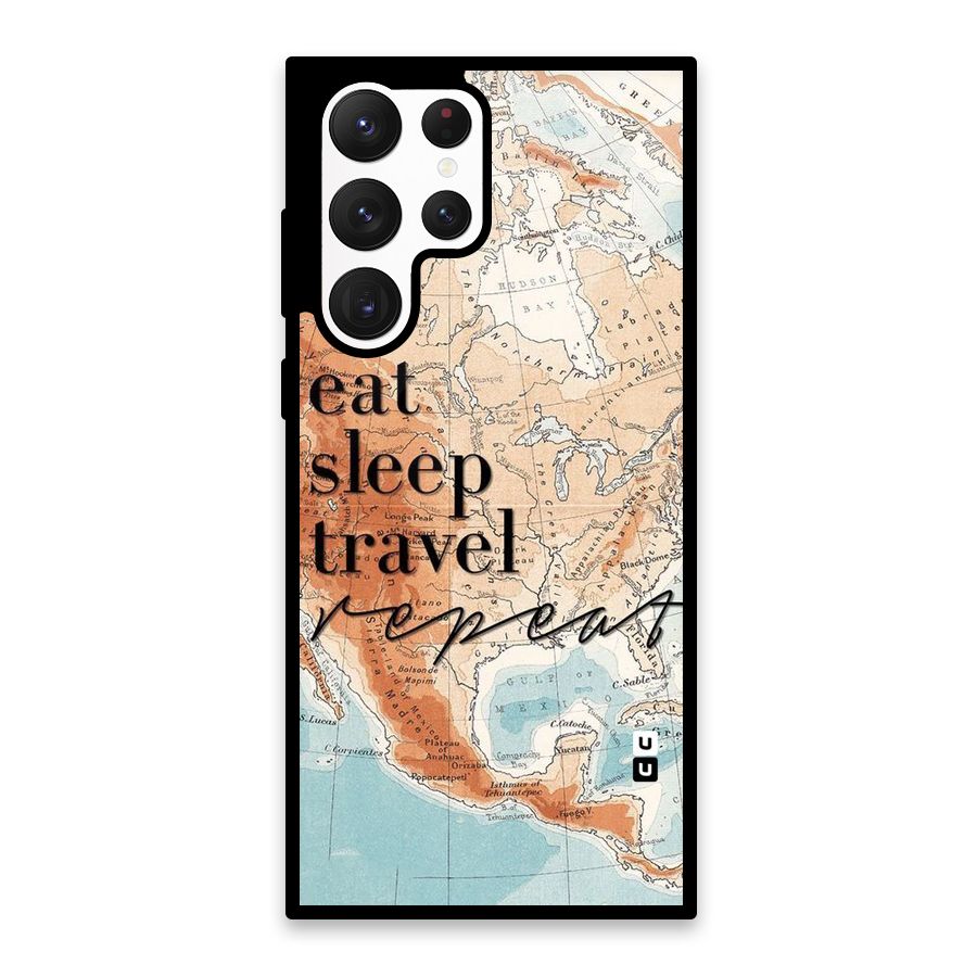 Travel Repeat Glass Back Case for Galaxy S22 Ultra 5G