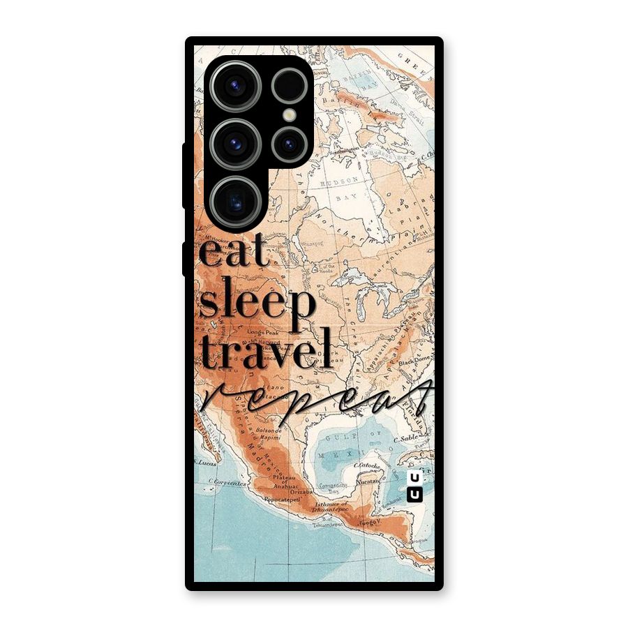 Travel Repeat Glass Back Case for Galaxy S23 Ultra