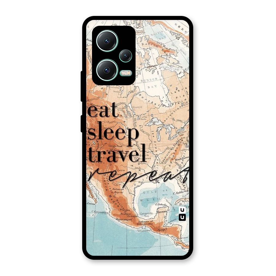 Travel Repeat Glass Back Case for Redmi Note 12 5G