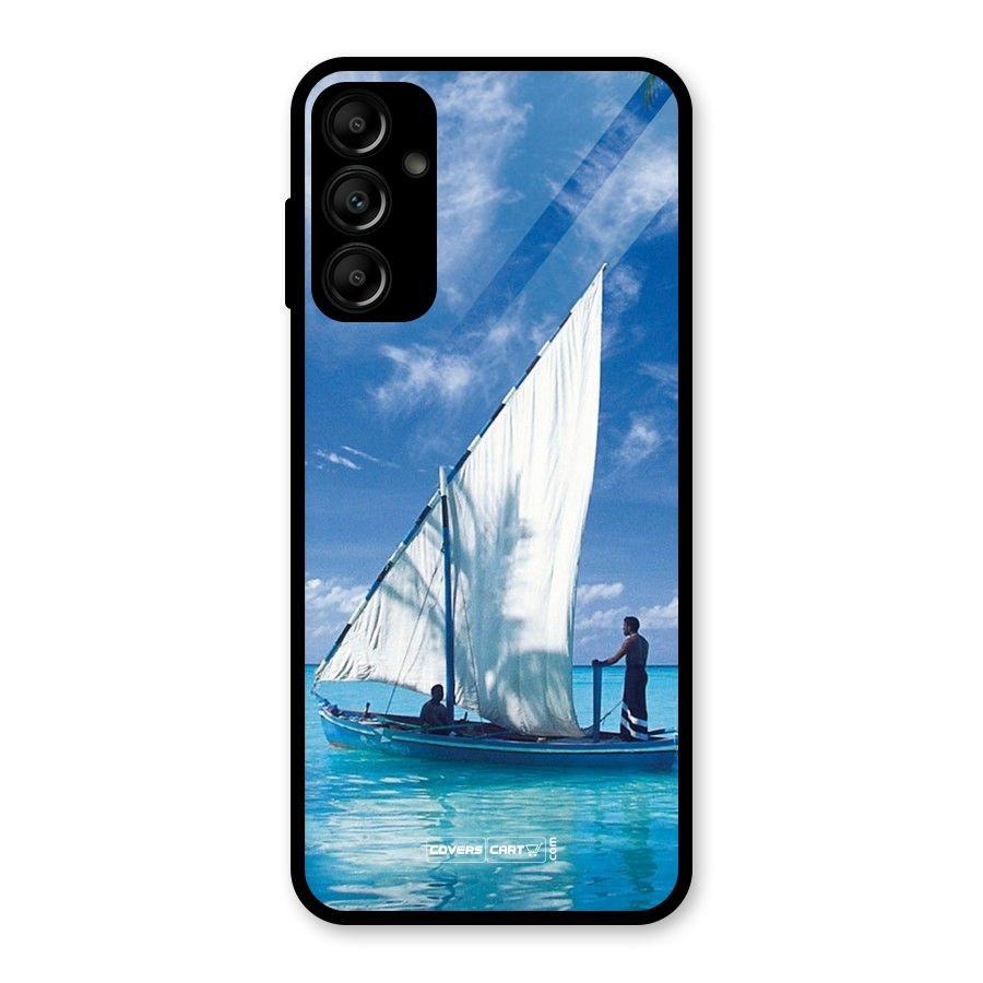 Travel Ship Glass Back Case for Galaxy A14 5G