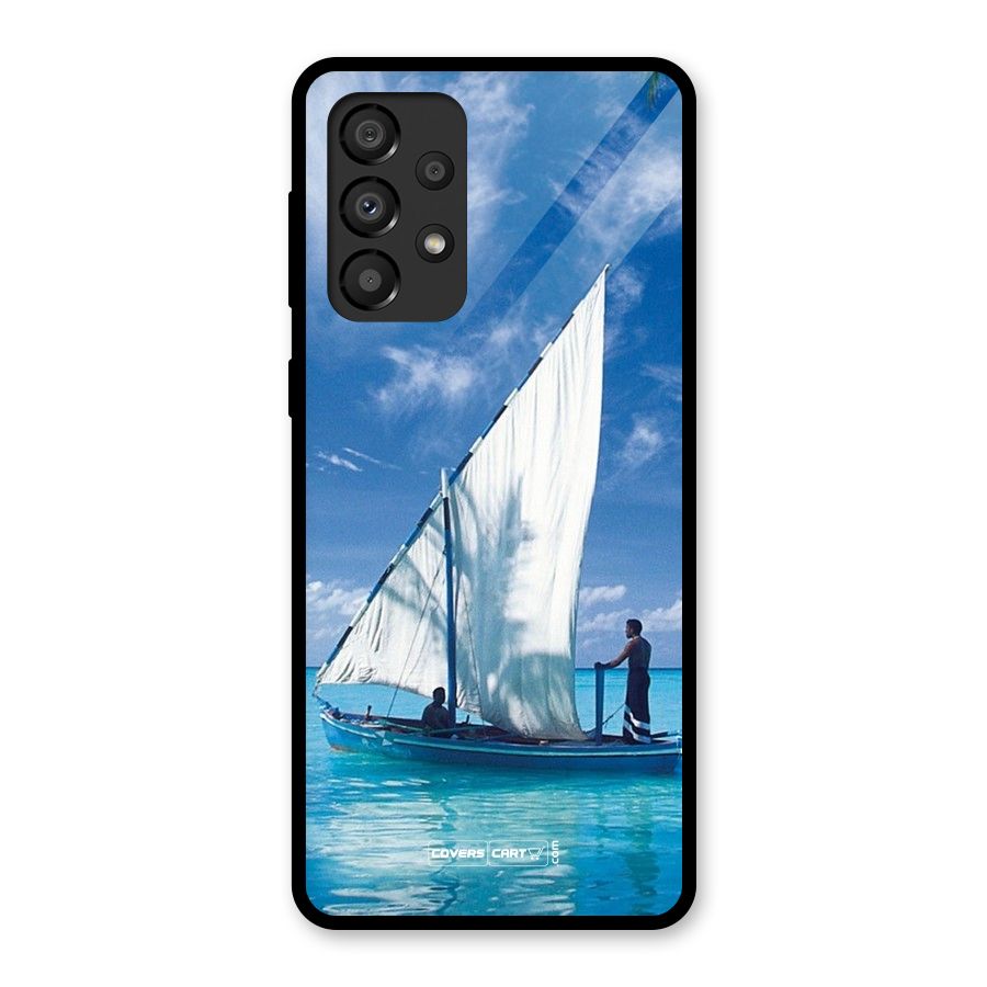 Travel Ship Glass Back Case for Galaxy A33 5G