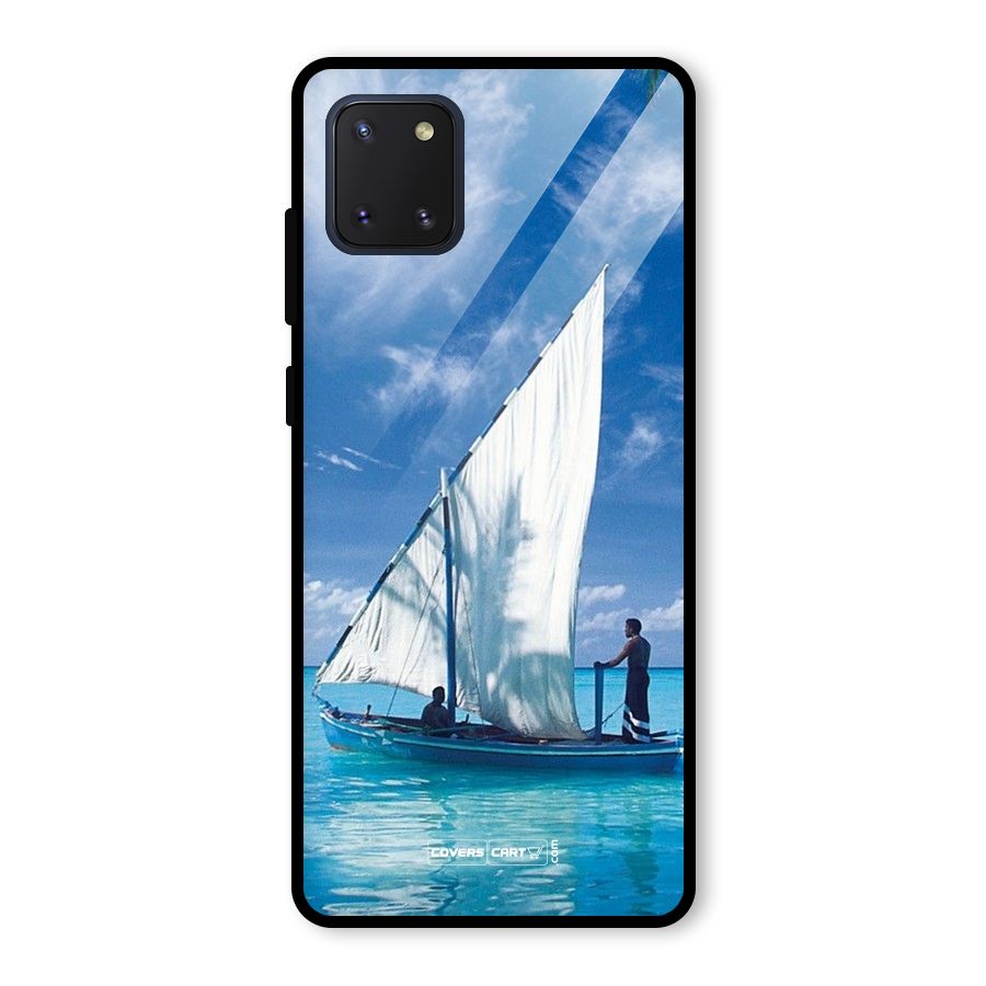 Travel Ship Glass Back Case for Galaxy Note 10 Lite