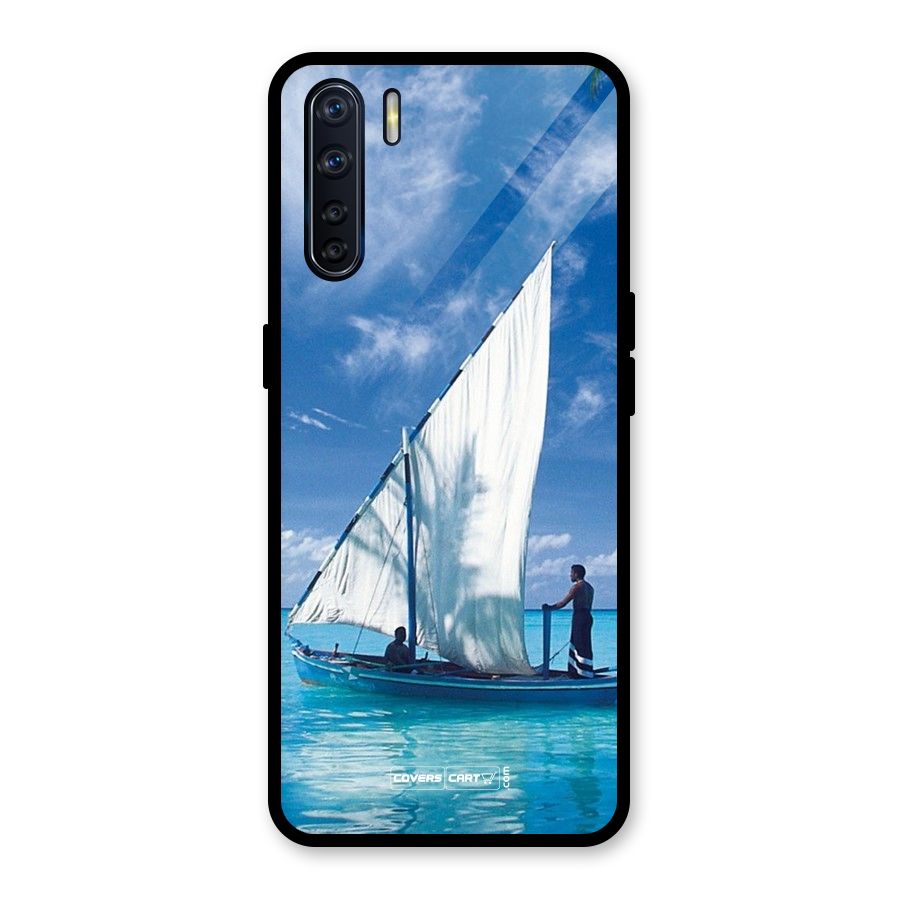 Travel Ship Glass Back Case for Oppo F15