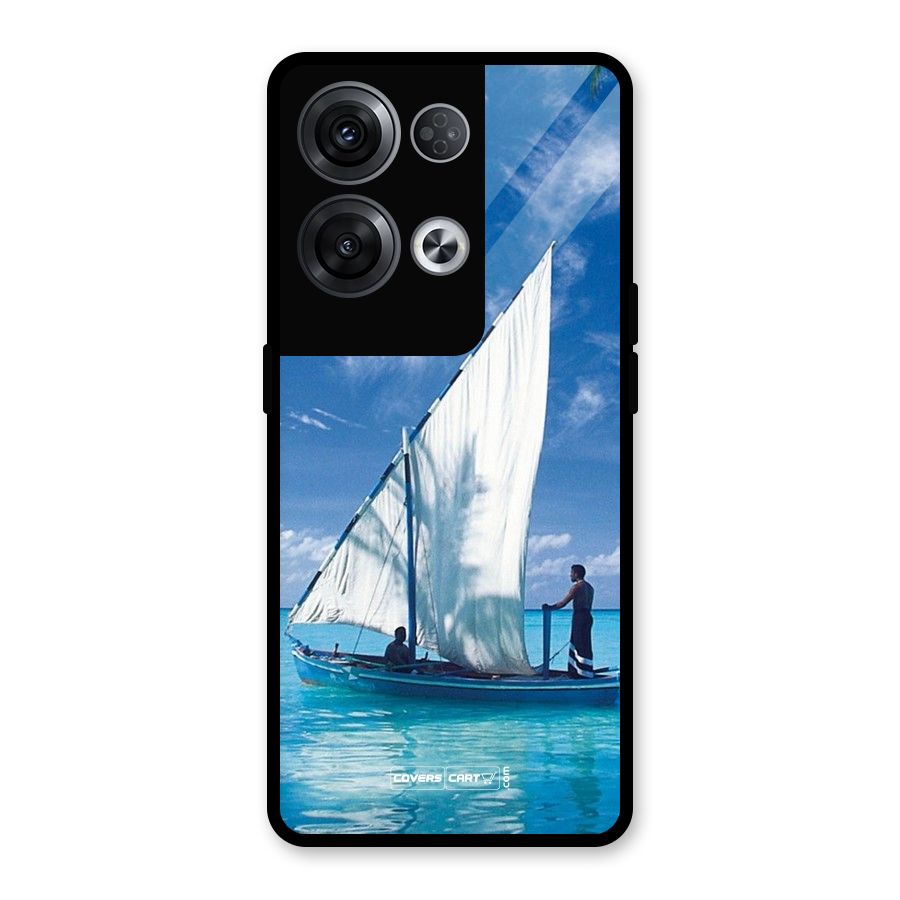 Travel Ship Glass Back Case for Oppo Reno8 Pro 5G