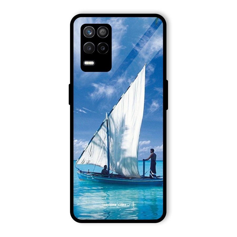 Travel Ship Glass Back Case for Realme 8 5G