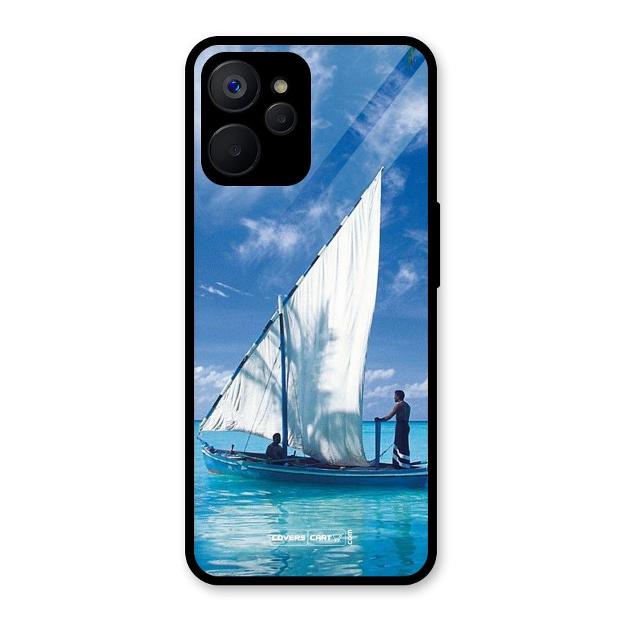 Travel Ship Glass Back Case for Realme 9i 5G