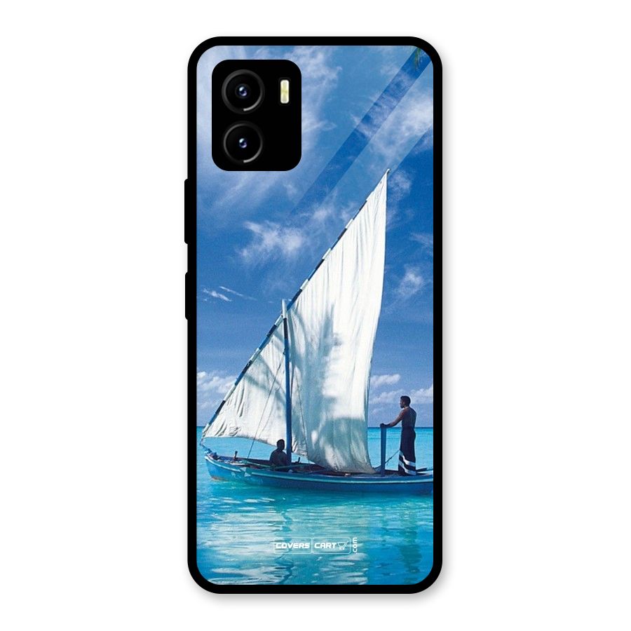 Travel Ship Glass Back Case for Vivo Y15s