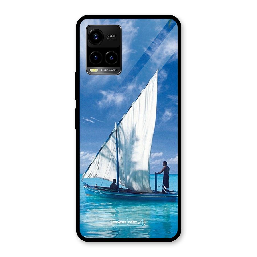 Travel Ship Glass Back Case for Vivo Y21A