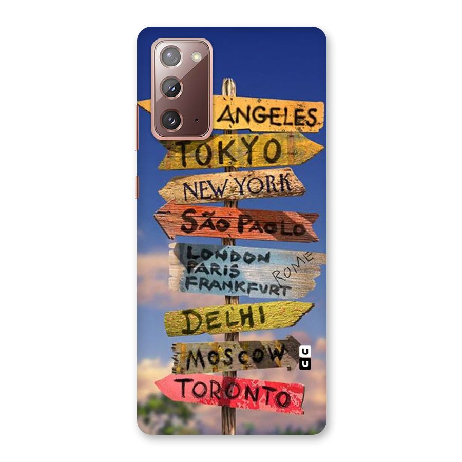 Travel Signs Back Case for Galaxy Note 20