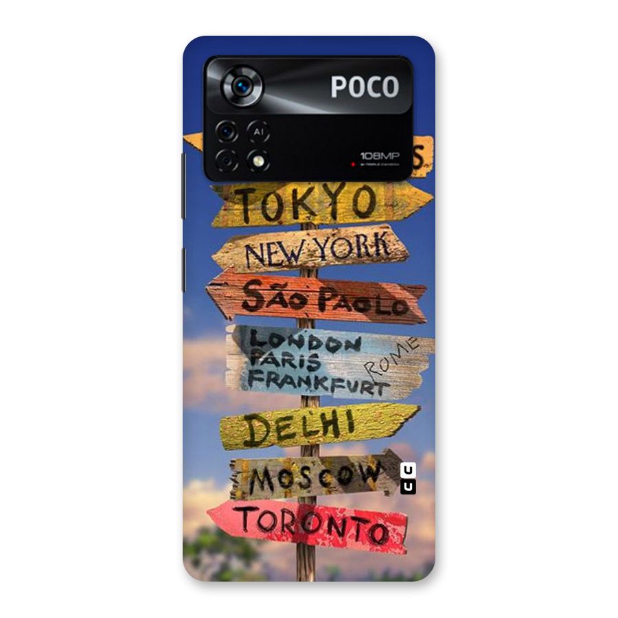 Travel Signs Back Case for Poco X4 Pro 5G