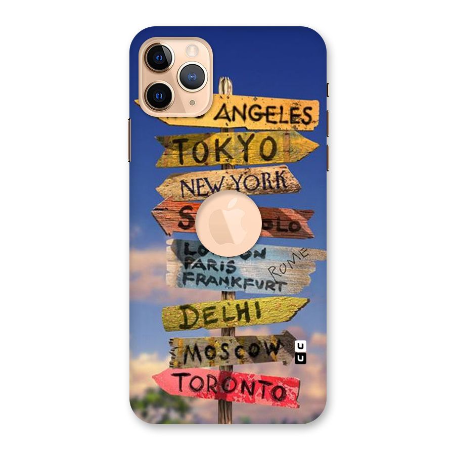 Travel Signs Back Case for iPhone 11 Pro Max Logo Cut