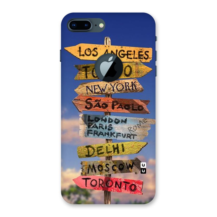 Travel Signs Back Case for iPhone 7 Plus Logo Cut