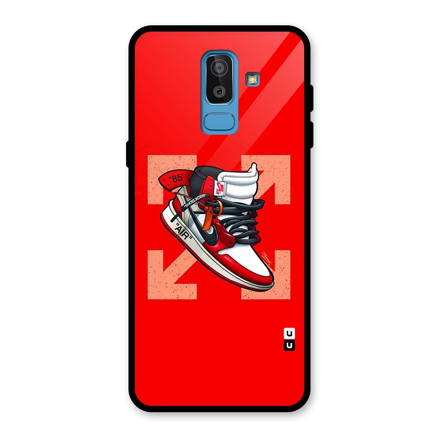 Trendy Air Shoes Glass Back Case for Galaxy J8