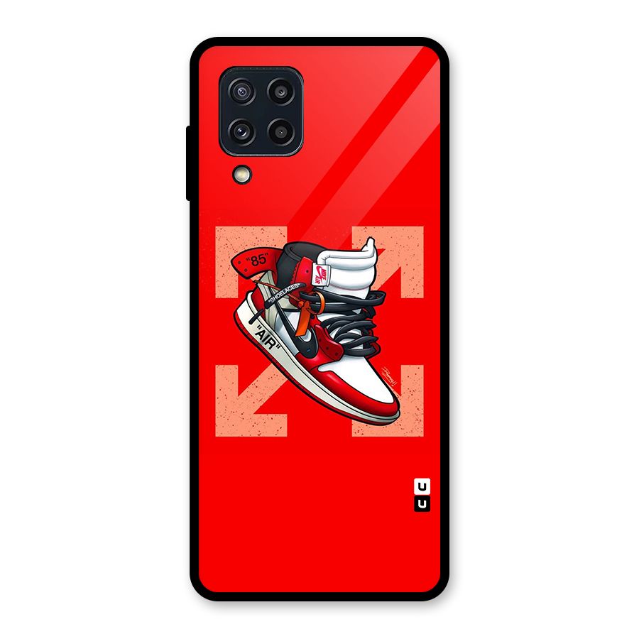 Trendy Air Shoes Glass Back Case for Galaxy M32