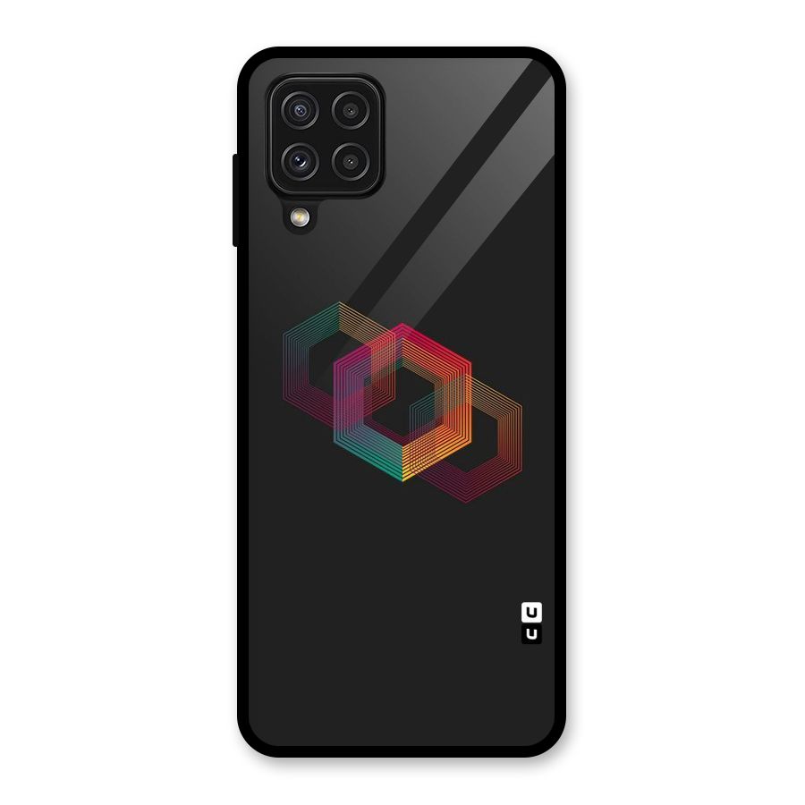 Tri-hexa Colours Glass Back Case for Galaxy A22 4G