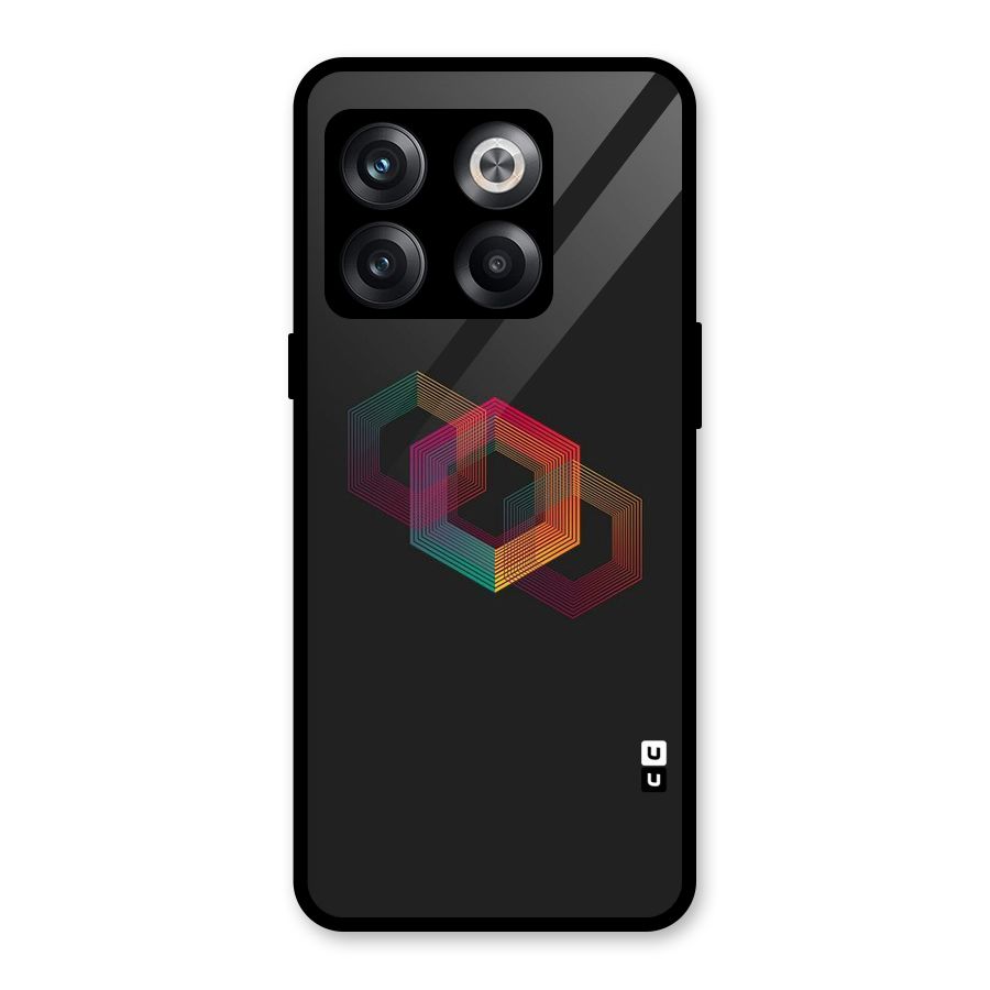 Tri-hexa Colours Glass Back Case for OnePlus 10T