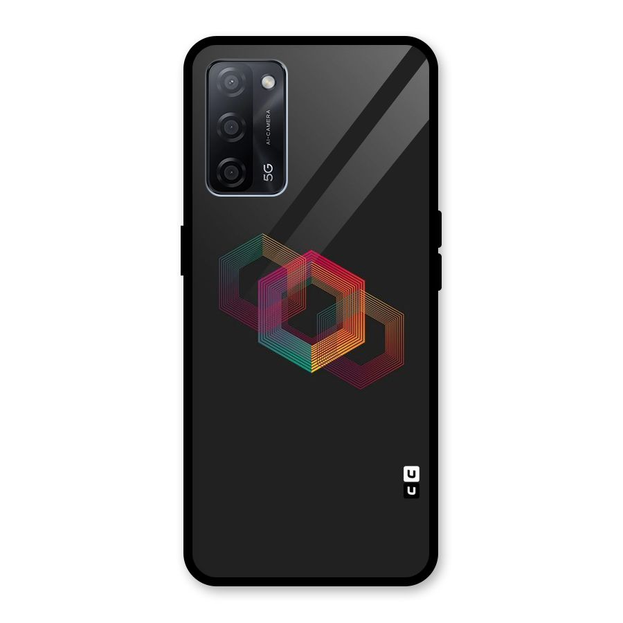 Tri-hexa Colours Glass Back Case for Oppo A53s 5G