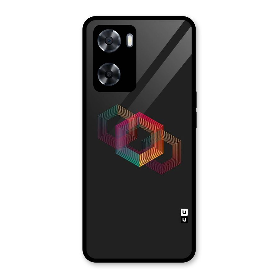 Tri-hexa Colours Glass Back Case for Oppo A57 2022