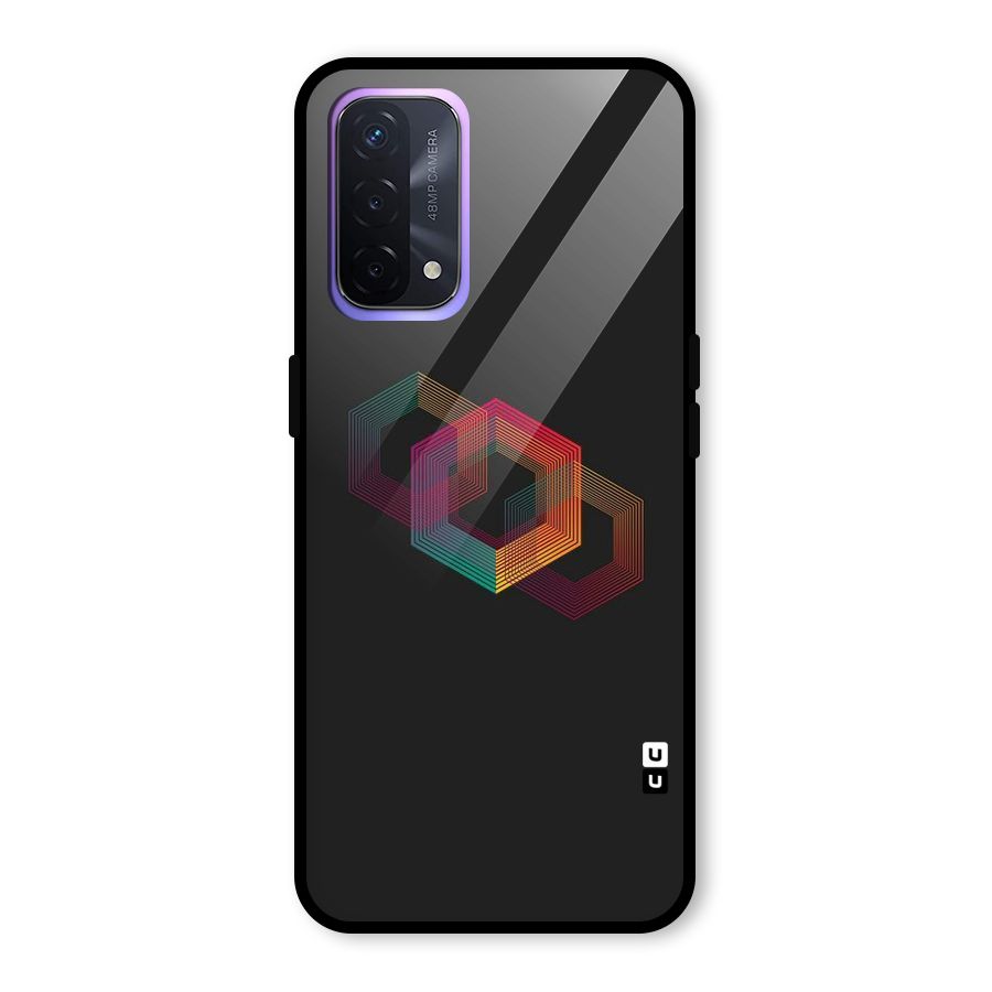 Tri-hexa Colours Glass Back Case for Oppo A74 5G