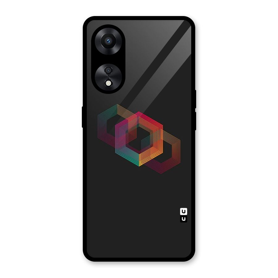 Tri-hexa Colours Glass Back Case for Oppo A78