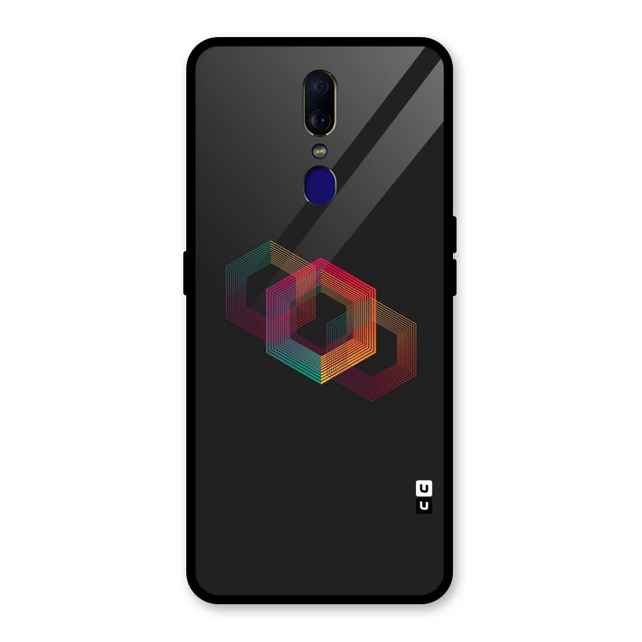 Tri-hexa Colours Glass Back Case for Oppo F11