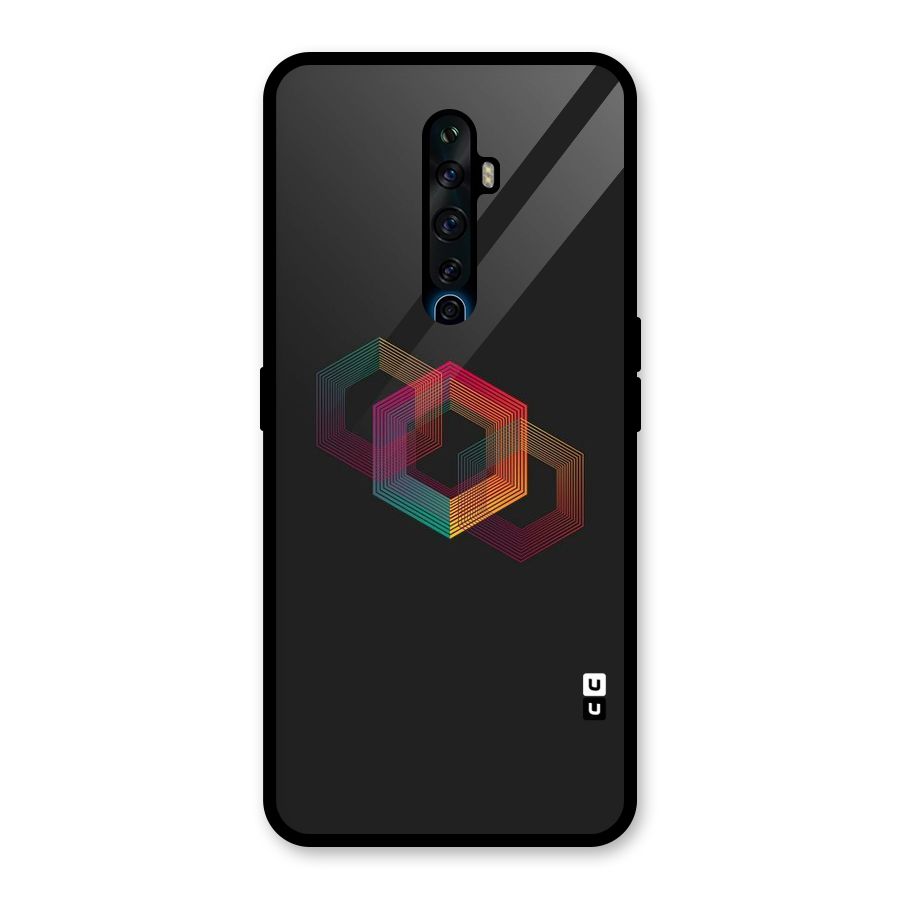 Tri-hexa Colours Glass Back Case for Oppo Reno2 F