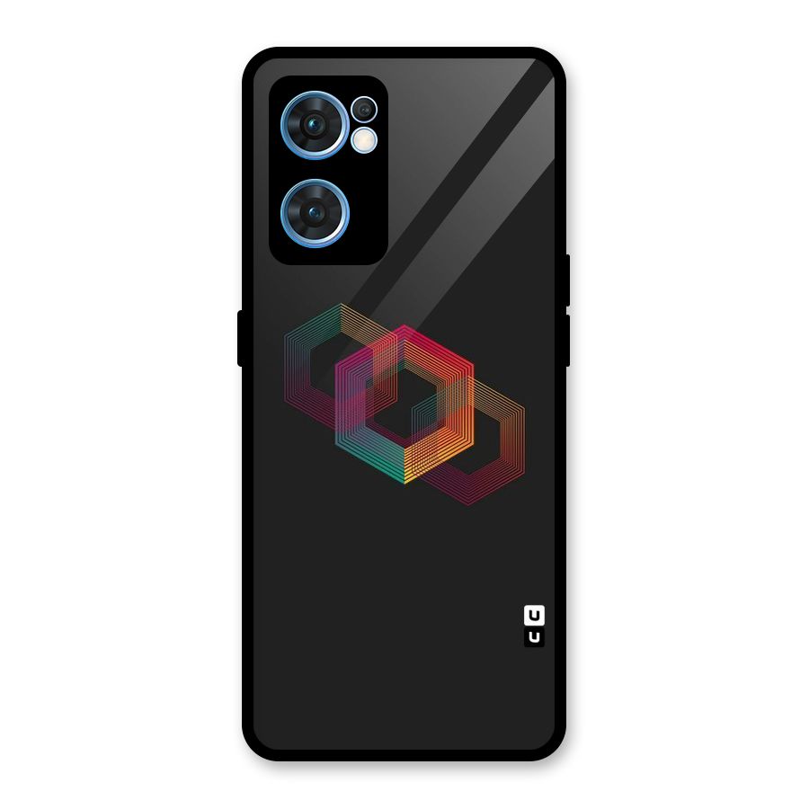 Tri-hexa Colours Glass Back Case for Oppo Reno7 5G