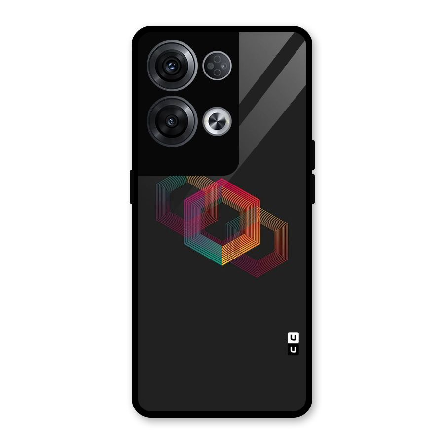 Tri-hexa Colours Glass Back Case for Oppo Reno8 Pro 5G