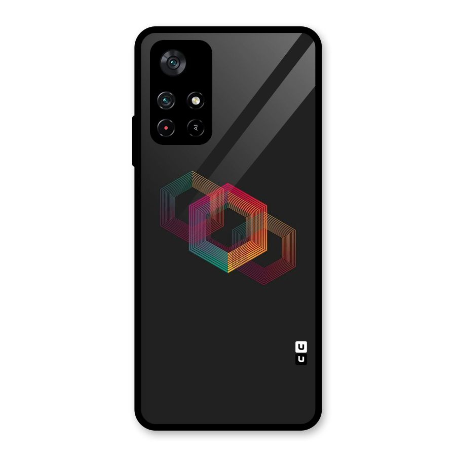 Tri-hexa Colours Glass Back Case for Poco M4 Pro 5G
